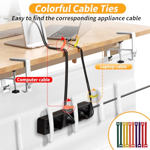 Under Desk Cable Management Tray No Drill,36Inch Cable Management,White | Clamp and Screw Mount Cable Management Tray, Extra Large Capacity Desk Cable Management, Fabric Wire Management for Office - color: White, size: 36"L x 5.5"W