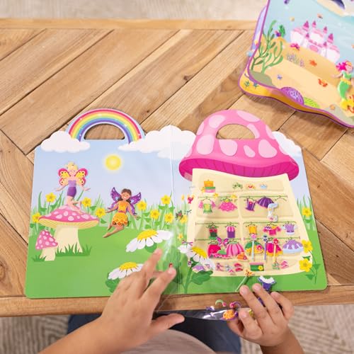 Melissa & Doug Puffy Sticker Activity Books Set of 3 – Princess, Mermaid & Fairy, with 207 Reusable Puffy Stickers and Fold-Out Scenes, Mess Free Play Set & Travel Toys for Kids Ages 4+