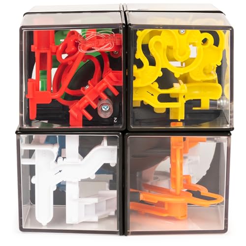 Rubik's Cube, Perplexus Hybrid 2x2 Brain Teaser Fidget Toy & 3D Maze Puzzle | Twist To Align Tracks & Guide Puzzle Cube, Challenging STEM Puzzle Develops Problem-Solving & Logic Skills For Kids, Ages 8+ - color: Multicolor