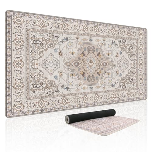 Baziabbo Desk Mat,XXL Extended Large Mouse Pad,Gaming Mousepad with Stitched Edge,Non-Slip Rubber Base Keyboard Desk Pad for Home Office Study Game - color: Retro