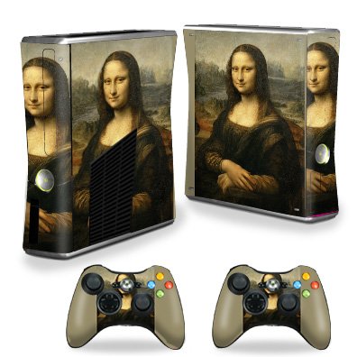 MightySkins Skin Compatible with X-Box 360 Xbox 360 S Console - Mona Lisa | Protective, Durable, and Unique Vinyl Decal wrap Cover | Easy to Apply, Remove, and Change Styles | Made in The USA - color: Mona Lisa