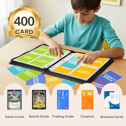 9-Pocket Trading Card Binder, 900-Card Capacity, 50 Sleeves, Yellow and Blue - color: Yellow and Blue, size: Small