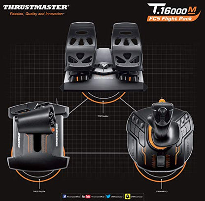 Thrustmaster USB T16000M FCS Flight Pack - Joystick, Throttle and Rudder Pedals for PC,Windows - style: T16000M FCS Flight Pack
