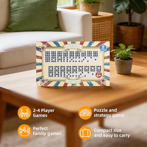 Offelec Double 9 Dominoes Set, 55 Tiles Classic Board Game in Magnetic Closure Box - Premium Dominoes for Adults, Kids & Family, Perfect for Game Night, Travel & Parties, Ages 8+ Up to 6 Players - color: Double 9 Dominoes