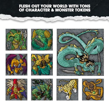 Dungeon Craft Jungles of Dread – Modular Terrain Set for DND & RPG – 100+ Double-Sided Waterproof Map Tiles with 1" Grid - style: Jungles of Dread