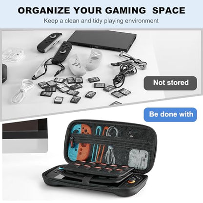 Carrying Case for Nintendo Switch 2 - Portable Travel Case Compatible with Switch2 2025, Large Capacity Hard Protective Shell Travel Storage Bag with 20 Game Cartridges Cards for Console & Accessories