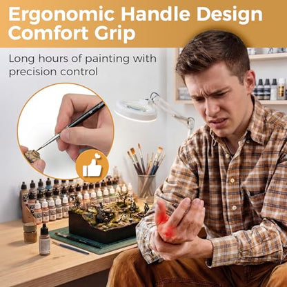 Golden Maple Drybrush Miniature Paint Brushes -10pcs Micro Detail Paint Brush Set, Small Fine Detail Brushes for Acrylics, Watercolors & Paint by Number, Figurine - style: 10GP