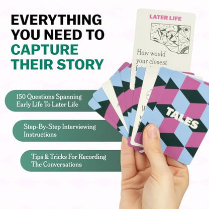 TALES 150 Conversation Cards, Perfect for Dinners, Road Trips, Classrooms & Game Nights, Gifts & Gatherings, Conversation Starters to Spark Creativity (Life Story Edition) - color: Life Story Edition