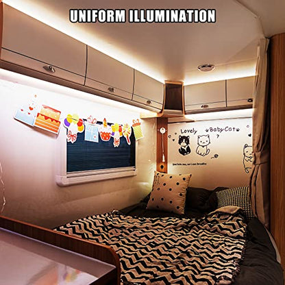 Tatazone 5V USB COB Led Strip Light with RF Remote | 4.92ft, 6500K, CRI93+, Long Cable, Dimmable for Cabinet, TV, Shelf, Monitor, Showcase, Motorhome