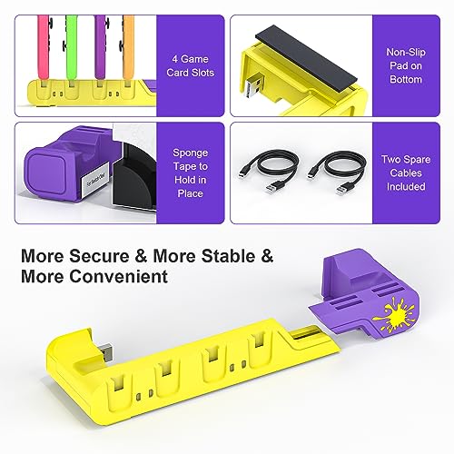 Switch Charging Station - Charges up to 6 Joycons with Game Card Storage Stand for Nintendo Switch & OLED Model Joycons (Designed for Splatoon 3) - color: Splatoon 3 Edition