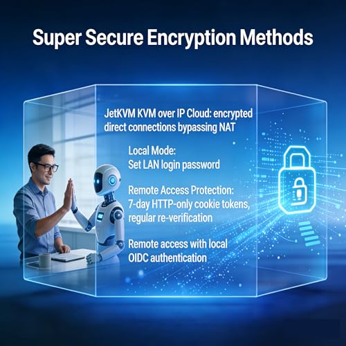 JetKVM Remote Jet KVM Over IP Ethernet,Low Latency Network IPKVM,1080P@60FPS,Touchscreen LCD,TF,HDMI USB-C Extension Port for ATX DC Power Control,Open Source,Data Center Home Office Lab