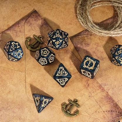 7-Die DND Dice Set Dragon Pattern Polyhedral Die with Leather Bag D&D Dice Set for RPG Table Games (Black W/Gold Dragon Pattern) - color: Black W/Gold Dragon Pattern