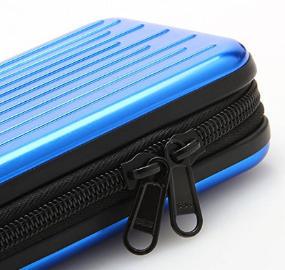Anti-Shock Silver Aluminium Carry Travel Protective Storage Case Bag for 2.5" Inch Portable External Hard Drive HDD USB 2.0/3.0 (Blue) - color: Blue