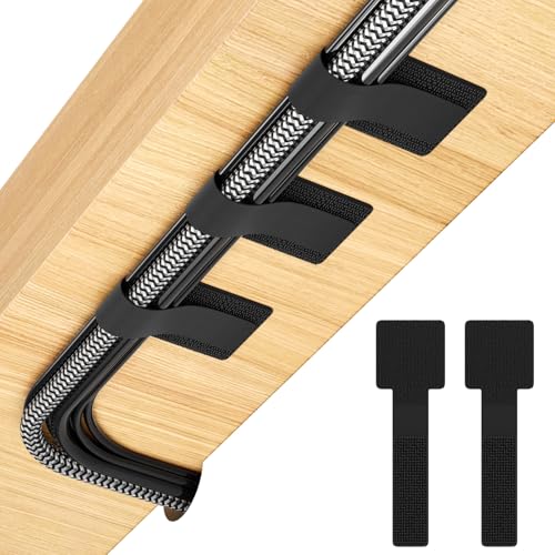 100Pcs Cable Straps Hook and Loop Cable Ties - Cable Holder for Desk Cable Management Under Desk - Computer Cord Organizer for Home Office Gaming Setup - Black - color: Black 100pcs