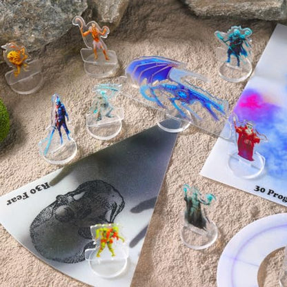 iPEAU|DND Miniatures Bulk Undead Theme Dungeons and Dragons Starter Set 2D Figurines D&D 5E Minis Kit Pathfinder Map Flat Figures TTRPG Accessories Tabletop RPG Terrain Supplies DM Players Gifts - style: 2d-mini-Undead
