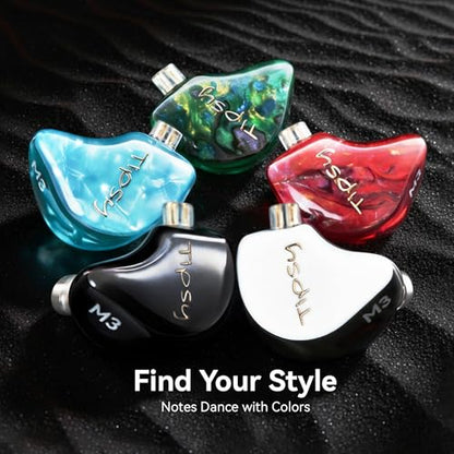 Tipsy M3 Professional IEM for Musicians, 2BA + 1DD Drivers, 36dB PNC, IPX5, Acoustic-Runway™ Technology, Skin-Friendly Resin, Detachable 0.78mm 2-pin Cable(No Mic, Red) - color: C-Red