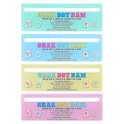 Mahjong Line Finder, 4 Pack Bright Mahjong Rules Helper Reader Beginner-Friendly Mahjong Accessories (Blue/Green/Pink/Yellow) - color: Blue/Green/Pink/Yellow