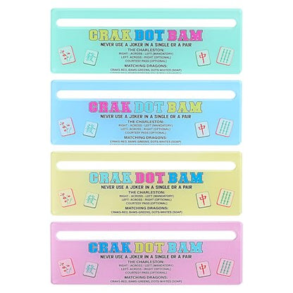 Mahjong Line Finder, 4 Pack Bright Mahjong Rules Helper Reader Beginner-Friendly Mahjong Accessories (Blue/Green/Pink/Yellow) - color: Blue/Green/Pink/Yellow