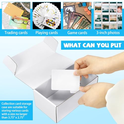 VOKOY Trading Card Storage Box with Dividers, 6 Pack • 400 Count Bulk Card Collection Case, Corrugated Cardboard Storage Box for Sports, TCG/Magic/Mtg Cards (Horizontal Length 7.5 Inch) - style: 7.5IN - 6Pack