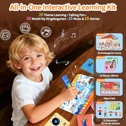 Interactive Search and Find Activity Books for Kids Ages 3-5, Toddler Travel Games Toys for Car Airplane, Road Trip Activities for Kids 4-8, Educational Preschool Learning Toys Gift with a Talking Pen - style: Search and find