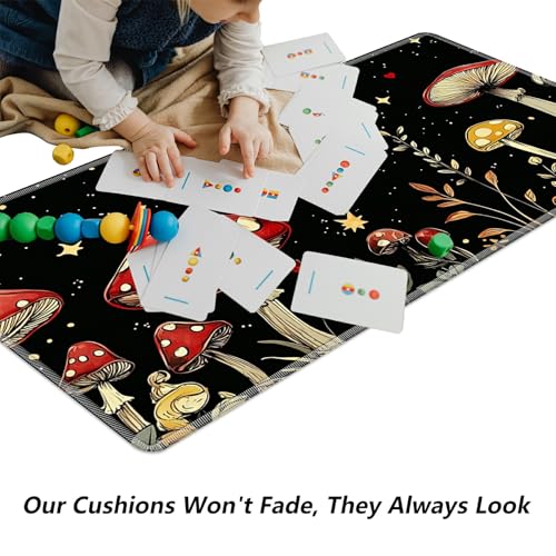 Mushrooms Snails and Moths for MTG & TCG Playmat Mouse Pad,BFDHGQZC 24" x 14" Game Mat for MTG/RPG/CCG Trading Card Game Playmats Table Mat Perfect for Card Games Video Games Computer Office - color: Mushrooms Snails and Moths
