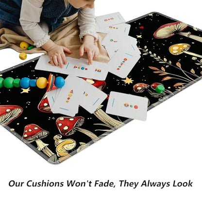 Mushrooms Snails and Moths for MTG & TCG Playmat Mouse Pad,BFDHGQZC 24" x 14" Game Mat for MTG/RPG/CCG Trading Card Game Playmats Table Mat Perfect for Card Games Video Games Computer Office - color: Mushrooms Snails and Moths