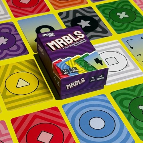 MRBLS Cooperative Match 3 Card Game for 1 to 8 Players, Family Party Game, Accessible Color Matching Strategy, Ages 8+, 15+ Mins