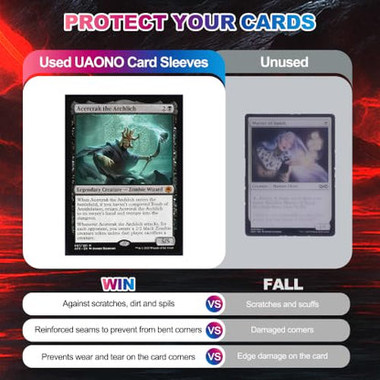 UAONO MTG Card Sleeves - Death 100 Count Standard Size | Ultra Clear Front & Matte Finish Back Tear Resistant Clear Card Sleeves Matte Art Sleeve for MTG - color: Death