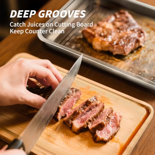 Grilling Prep and Serve Trays, Stainless Steel Large Capacity Food Prep Tray, Grill Carry System, Marinade Container with Lid and Cutting Board, BBQ Grill Accessories, Grilling Gifts for Men
