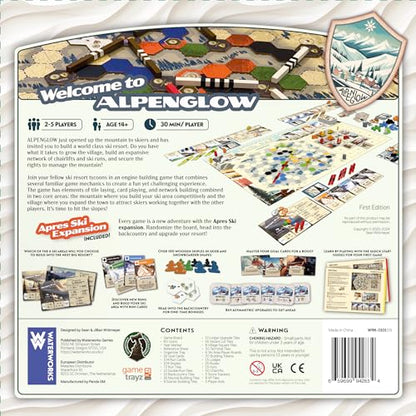 Alpenglow: The Ski Resort Board Game | Fun Strategy Game for Adults and Teens | 2-5 Players | Includes Apres Ski Expansion