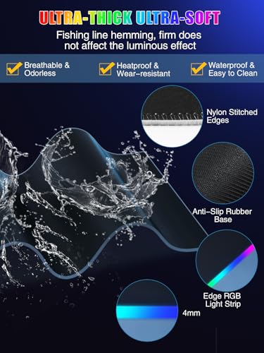 Mouse Pad with Foldable Phone Holder & Wireless Charger, XXL RGB Gaming Mousepad 31.5"x15.8" Large Desk Mat for Keyboard, Black Desk Pad with Dual Qi Charging Station | 11 Colors 5 Modes | Waterproof - color: 31.5x15.75"Phone Stand-Black Upgraded