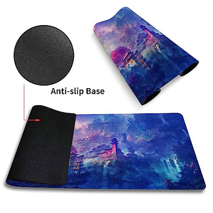 MTG Playmat Forest, TCG Game Play Mat for MTG Landscape Trading Card Smooth Cloth Surface Mousepad Battle Game 23.6X 13.7 inches - color: Mtg Playmat 3