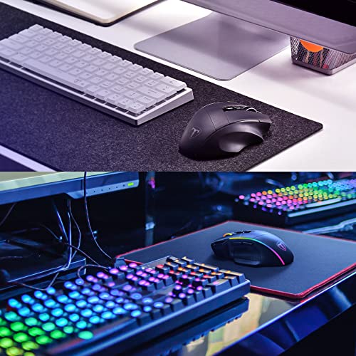 RisoPhy Wireless Gaming Mouse, 3 Modes - 2.4G/USB-C/Bluetooth 6 Level 10000DPI Chroma RGB Backlit Ergonomic 8 Programmable Buttons, 58H Capacity Rechargeable Computer Mouse for PC/Mac/Laptop