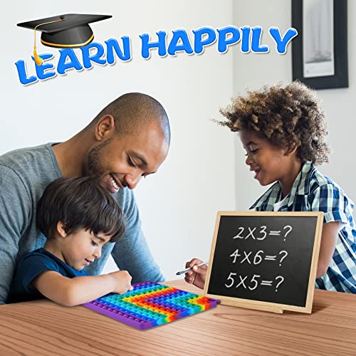 Multiplication Game Table pop and Digital Addition Tables 12x12 Multiplication Table Math Toys, Yadisheng Rainbow Dimple Toys Math Operations it Multiplication Chart Board - size: 20cm Right Angle Rainbow