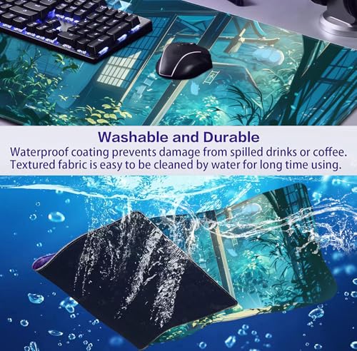 Tropical Plants XL Extended Gaming Keyboard Pad Computer Non Slip Mouse Pad | Large Extended Mouse Pad; Full Desk Coverage; Waterproof Coating; Stable Anti-Slide Base For Gaming, Office, Study Daily Use - color: Tropical Plants