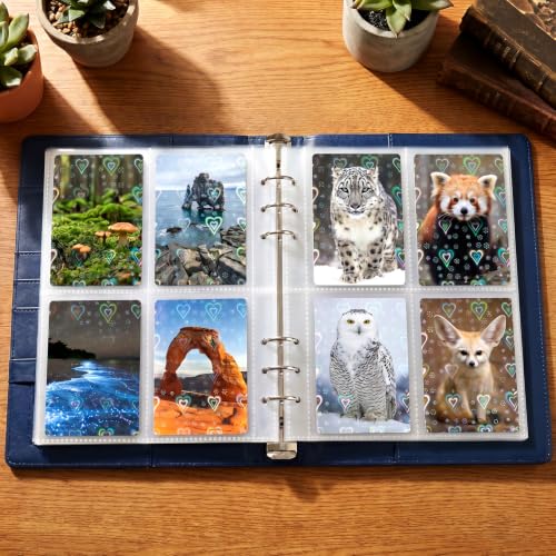 HFATMOS 300 Pcs Photocard Sleeves Laser Flashing Holographic Card Protector | Dustproof Card Sleeves for Mini Photos Credit Name Trading Cards Album Photo Cards, Heart Pattern - color: Heart Pattern