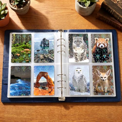 HFATMOS 300 Pcs Photocard Sleeves Laser Flashing Holographic Card Protector | Dustproof Card Sleeves for Mini Photos Credit Name Trading Cards Album Photo Cards, Heart Pattern - color: Heart Pattern