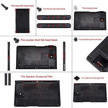 eXtremeRate DIY Replacement Shell Buttons for Nintendo Switch, Soft Touch Back Plate for Switch Console, Custom Housing Case with Full Set Buttons for Joycon Handheld Controller - Scary Party - color: Scary Party