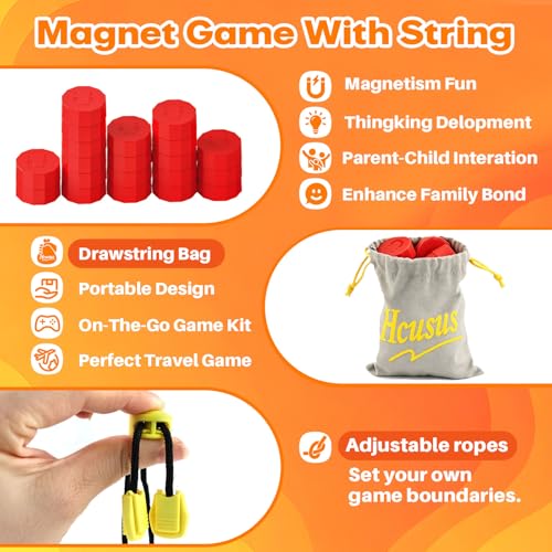 Magnet Game, Magnetic Game Chess Board Games for Kids 8-12, Magnet Game with String for Family Games Night, Fidget Toy for Kids and Adult, 2 Player Game (Magnetic Game with String) - style: magnetic game with string