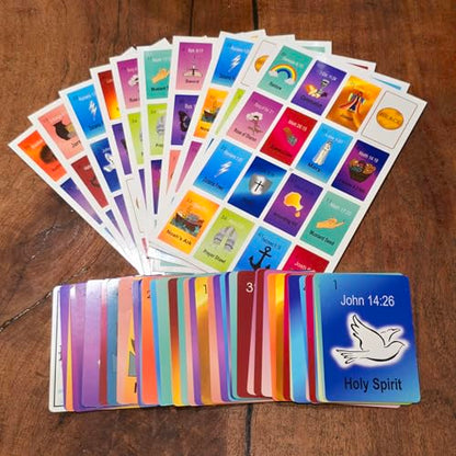 Bible Loteria Game - Christian Bingo - Easy Family-Friendly Party Games - Religious - Card Games for Adults, Large Group Games - Spanish Christian Game - 2-10 Players