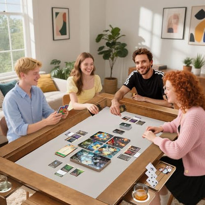 63"x39" Board Game Table with Removable Top Solid Wood Dining/Gaming Table | Gaming Table for 4-6 Players with Play Mat, 6 Detachable Cup Holders & 6 Hobby Trays (Rosewood) - color: Rosewood