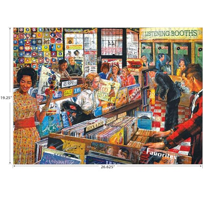 RoseArt - Back to The Past - Record Store - 1000 Piece Jigsaw Puzzle for Adults - style: Record Store