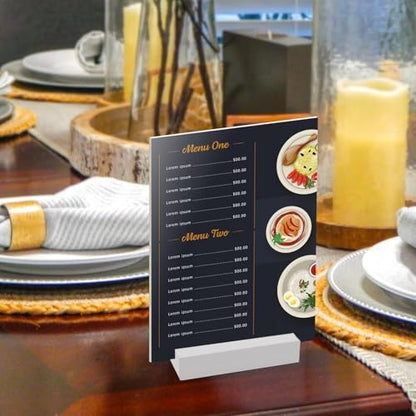10Pcs Wooden Place Card Holders White, Wood Photo Card Holders for Weddings Banquets and Parties, Table Number Holder Stands, A6 Wood Menu Holder for Restaurants - size: 10 Pcs-White- Slots 2mm