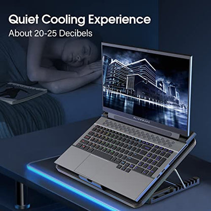 AIMIUZI Laptop Cooling Pad, Gaming Laptop Cooler with 6 Quiet Fans, Laptop Fan Cooling Pad Fits 12-17 Inch Laptop, USB Port Powered, 7 Adjustable Height - color: Black