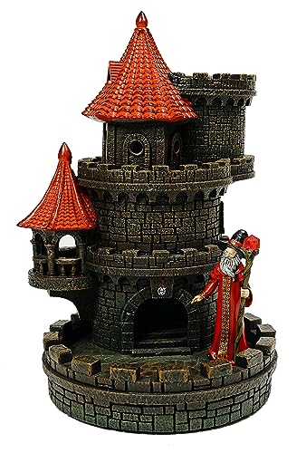 Forged Dice Co. Wizard's Castle Dice Tower - Hand Painted - Fits Dungeons and Dragons Dice - Red - color: Red Wizard