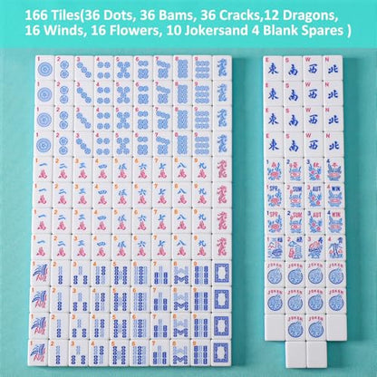 American Mahjong Tiles (1.2”,Tiles Only), 166 Pcs American Mahjong Tile Set with Blue Color - color: Blue
