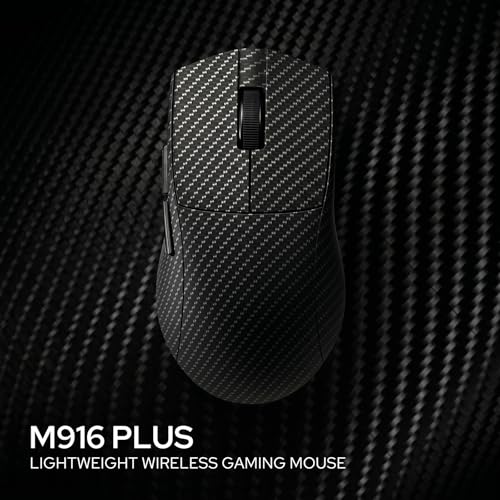 Redragon M916 Plus Carbon Fiber Tri-Mode Gaming Mouse, 49G Ultra-Light 45K DPI Mouse w/Ergonomic Natural Grip Build, Full Programmable Buttons, Software Supports DIY Keybinds & DPI - color: Carbon Fiber, style: 1K Hz
