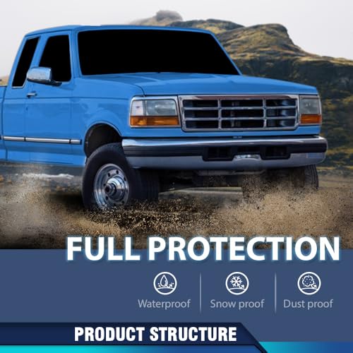 PIT66 Under Hood Insulation Pad Fit Ford F150 Truck 1992-1996 | Fit Ford F250 F350 1992-1997 w/Clips - style: 1992-1996 Ford F150