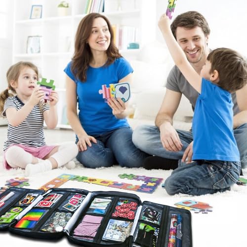 Mi Ya Mi Lai 17-Pocket Board Game Organizer Carry Case - Storage & Travel Case for Games, Cards, Tokens, Dice Accessories.