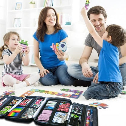 Mi Ya Mi Lai 17-Pocket Board Game Organizer Carry Case - Storage & Travel Case for Games, Cards, Tokens, Dice Accessories.